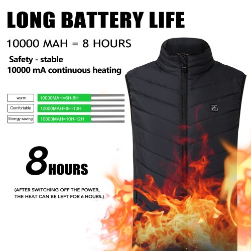 

Outdoor USB Heating Coat Vest Winter Flexible Electric Thermal Clothing Stand-up Collar Fishing Hiking Warm Clothes