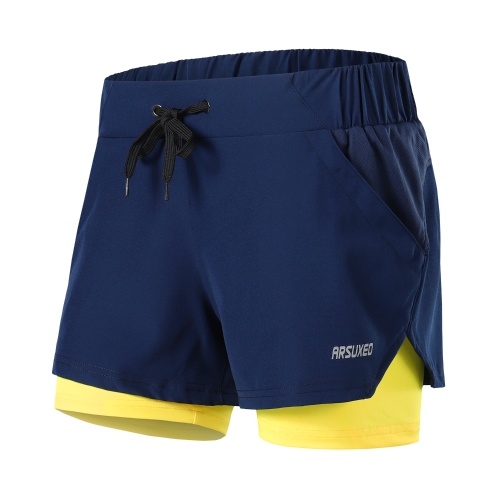 

Women 2-in-1 Running Shorts Quick Drying Breathable Active Training Jogging Cycling Workout Shorts with Liner