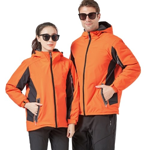 

Men Women Winter Waterproof Coat Hooded Thick Windproof Breathable Warm Hiking Cycling Outdoor Raincoat