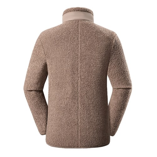 

Sherpa Jackets Fuzzy Fleece Teddy Cardigan Side Pockets Zipper Stand Collar Coat for Man Winter