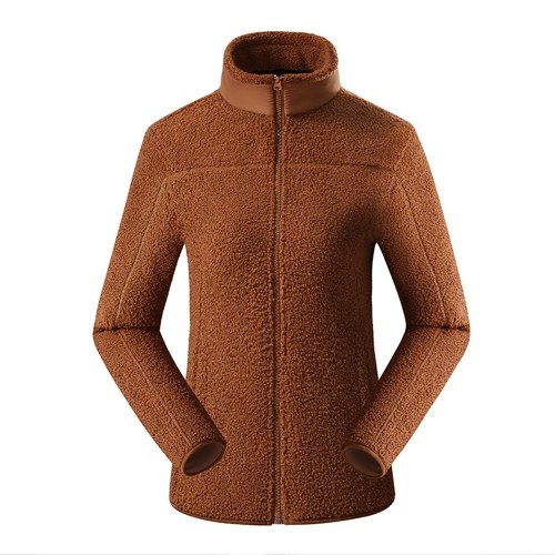 

Sherpa Jackets Fuzzy Fleece Teddy Cardigan Side Pockets Zipper Stand Collar Coat for Men Winter