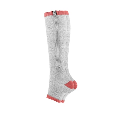 

1 Pair Socks Zipper Leg Calf Sleeves Toeless for Running Hiking Climbing Driving Standing Flight Swelling Pain Relieve