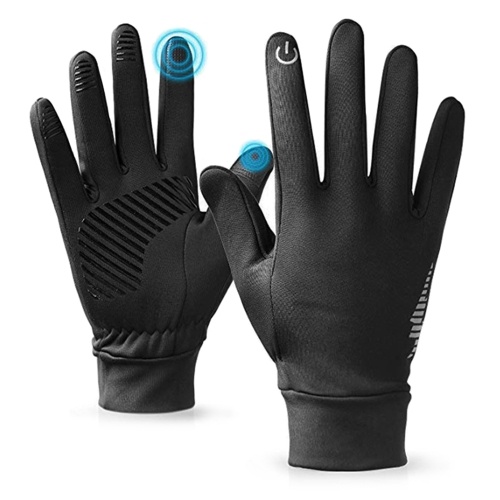 

Water Repllent Sports Gloves with Reflective Strips Men Women Touchscreen Winter Gloves Warm Gloves for Hiking Cycling Camping Fishing