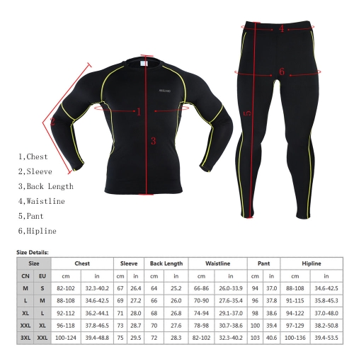 

ARSUXEO Exercise Compression Jersey & Tights Quick-dry Base Layers Running Fitness Bodybuilding Men Clothes Shirt Pant Jersey Suit