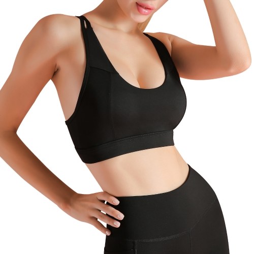 Women Sports Bra Wireless Hollow Out Mesh Racer Back Crop Top Breathable Quick-Dry Vest Yoga Fitness Underwear