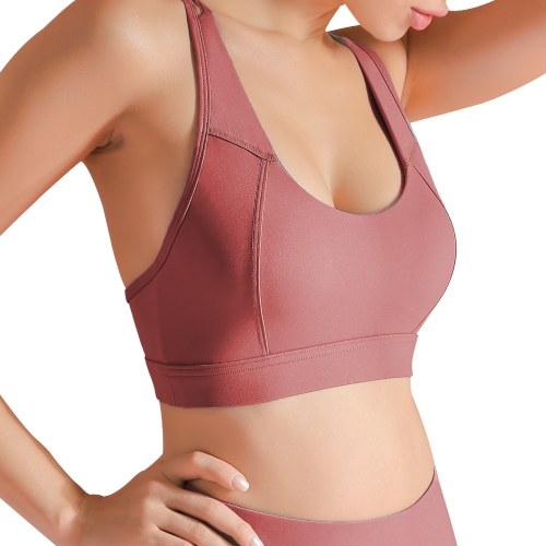 

Women Sports Bra Wireless Hollow Out Mesh Racer Back Crop Top Breathable Quick-Dry Vest Yoga Fitness Underwear