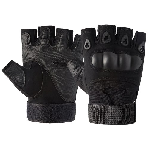 

Fingerless Gloves with Hard Knuckle Anti-Slip Adjustable Half Finger Sports Gloves for Fitness Climbing Hiking Cycling