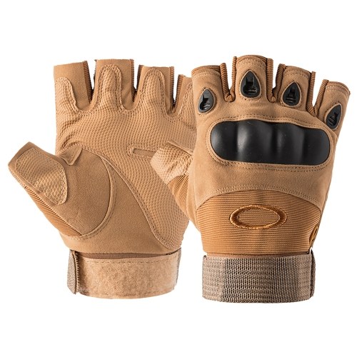 

Fingerless Gloves with Hard Knuckle Anti-Slip Adjustable Half Finger Sports Gloves for Fitness Climbing Hiking Cycling
