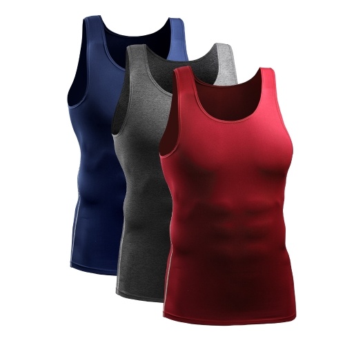 

Men Sports Tank Tops 3 Pack Moisture-wicking Quick-dry Fitting Vest Athletic Workout Training Muscle Shirt