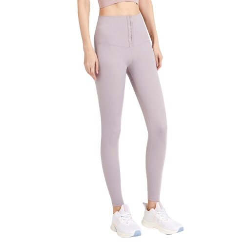 Pantaloni da yoga da donna Leggings a compressione atletica per allenamento con chiusura a gancetto regolabile a vita alta