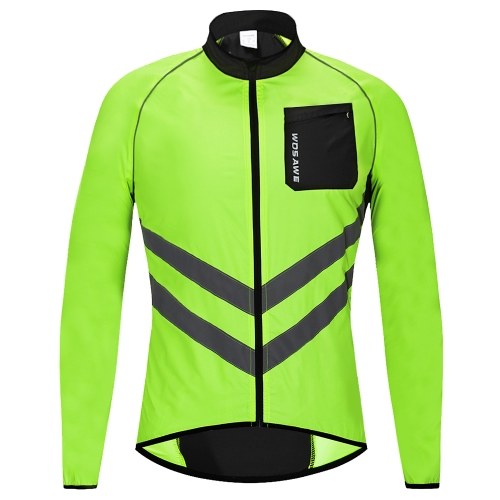 

Men Cycling Jacket Windproof Reflective Long Sleeve Biking Jersey Bike Jacket for Riding Running Jogging