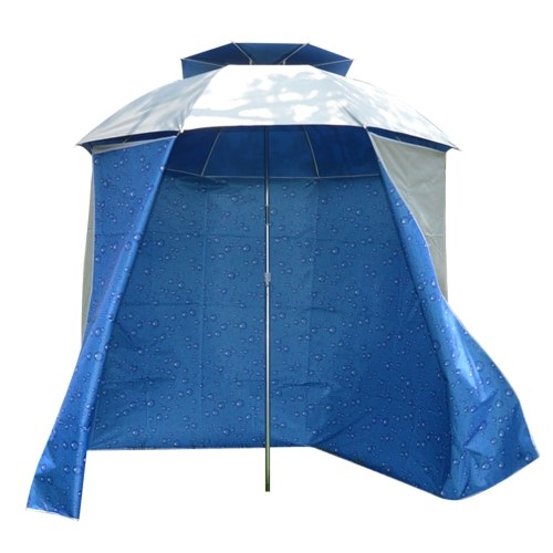 

4.8m Rainproof Wall Cloth of Fishing Umbrella Folding Shade Cloth Beach Sun Protect Apron with Carabiners