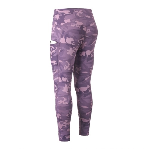 

Women Sports Pants Yoga Leggings Camouflage Print High Waist Pocket Running Gym Fitness Trousers Sportswear