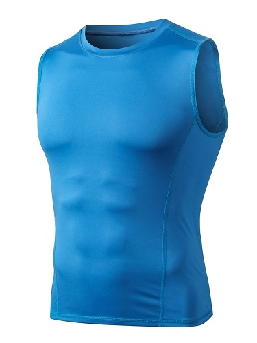 

Men Sport Tank Top Sleeveless O-Neck Vest Quick-dry Solid Top Fitness Athletic Training Muscle Sweatshirt