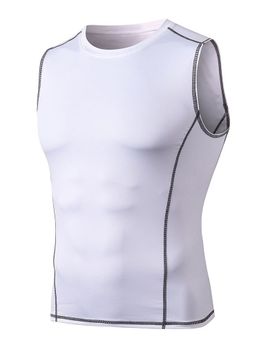 

Men Sport Tank Top Sleeveless O-Neck Vest Quick-dry Solid Top Fitness Athletic Training Muscle Sweatshirt