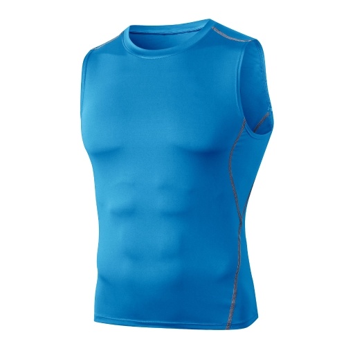 

Men Tank Top Sleeveless O-Neck Vest Quick-dry Slim Fit Tights Top Fitness Athletic Training Muscle Sweatshirt