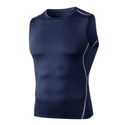 

Men Tank Top Sleeveless O-Neck Vest Quick-dry Slim Fit Tights Top Fitness Athletic Training Muscle Sweatshirt