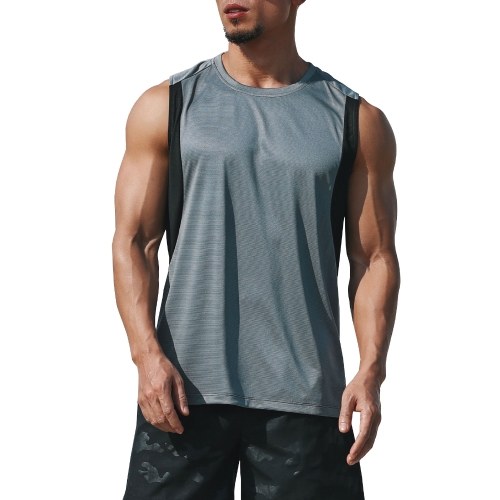 

Men Sport Vest Breathable Quick-drying Splicing Skin-friendly Running Fitness Gym Sports T-shirt Top