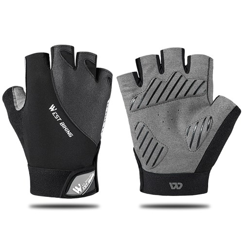 

WEST BIKING Riding Reflect Light Glove Bicycle Half Finger Shock Absorbent Breathable Glove Cycling Glove Road Bicycle Glove