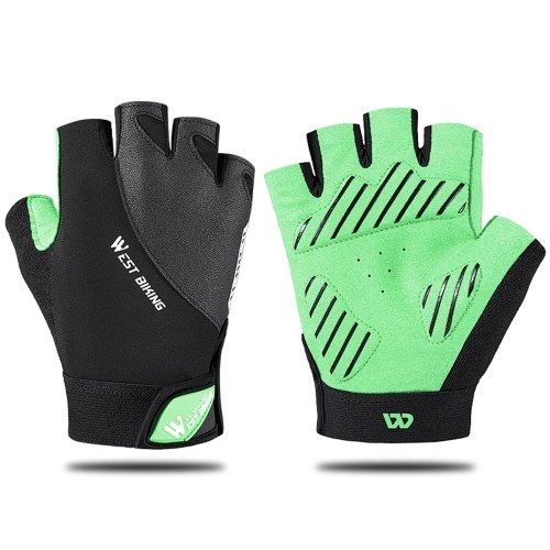 

WEST BIKING Riding Reflect Light Glove Bicycle Half Finger Shock Absorbent Breathable Glove Cycling Glove Road Bicycle Glove