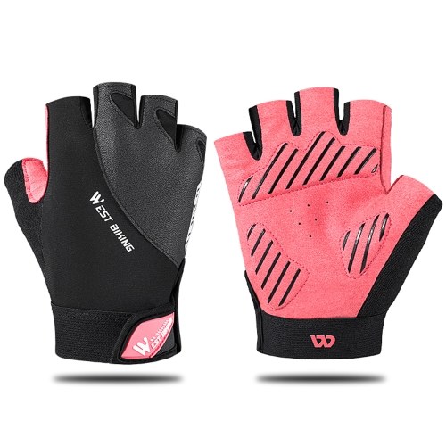 

WEST BIKING Riding Reflect Light Glove Bicycle Half Finger Shock Absorbent Breathable Glove Cycling Glove Road Bicycle Glove