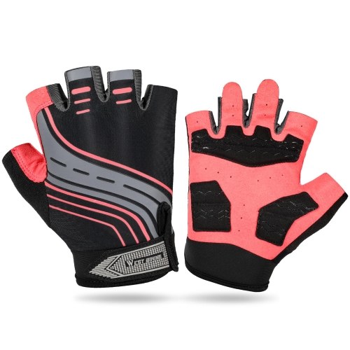 Guantes deportivos Guantes de medio dedo de ciclismo antideslizantes Guantes de levantamiento de pesas acolchados que absorben los golpes Guantes de MTB transpirables al aire libre Mitón de bicicleta