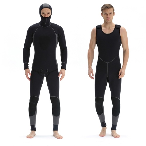 

Men 3mm Neoprene Swim Wetsuits 2-Piece Hooded Long Sleeve Diving Suit for Scuba Snorkel Spearfishing Surfing Jumpsuit Swimsuit