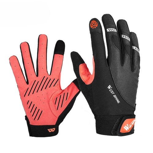 

WEST BIKING Cycling Gloves Full Finger Bicycle Gloves Biking Gloves Breathable Shock-Absorbing Anti-Slip Gloves Support Screen Touching for Riding Climbing Fishing, M