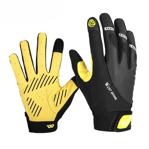 

WEST BIKING Cycling Gloves Full Finger Bicycle Gloves Biking Gloves Breathable Shock-Absorbing Anti-Slip Gloves Support Screen Touching for Riding Climbing Fishing, M
