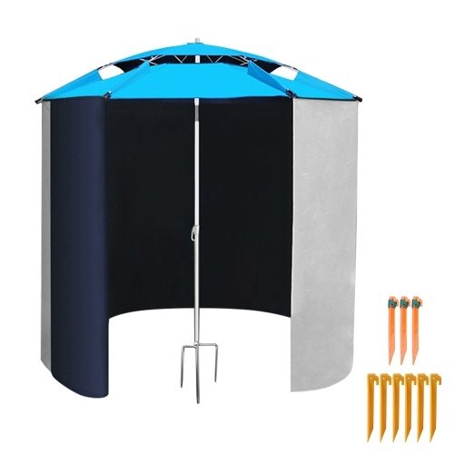 

Fishing Umbrella With Zip-on Side Sheet Double Layer Sun Shelter Sun Shade Umbrella Canopy for Camping Fishing