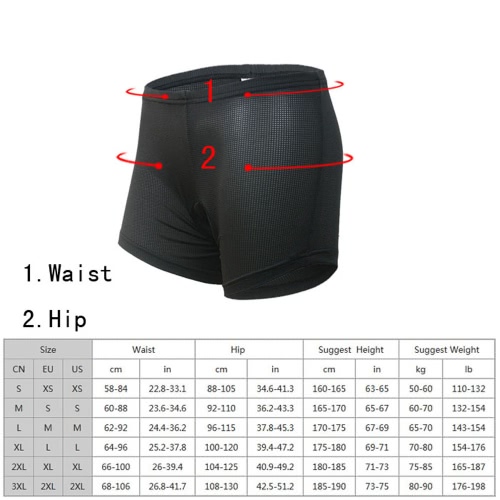 

Arsuxeo Cycling Riding Underwear Shorts Pants Breathable Comfortable Padded Briefs Unisex