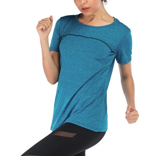 

Women Short Sleeve Yoga Shirt Quick Dry Running Workout T-Shirt Sports Shirt Yoga Top Activewear