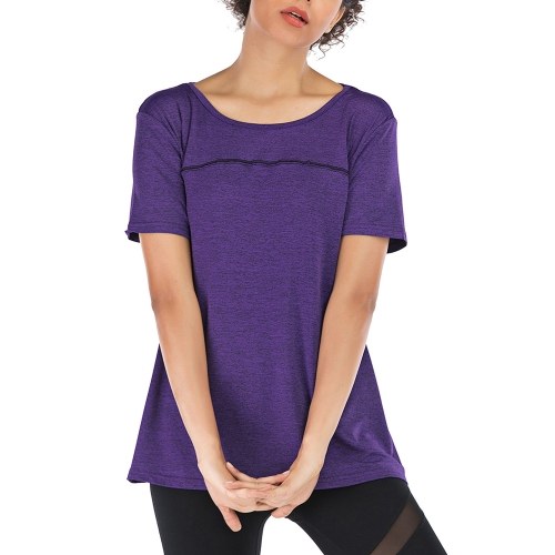 

Women Short Sleeve Yoga Shirt Quick Dry Running Workout T-Shirt Sports Shirt Yoga Top Activewear