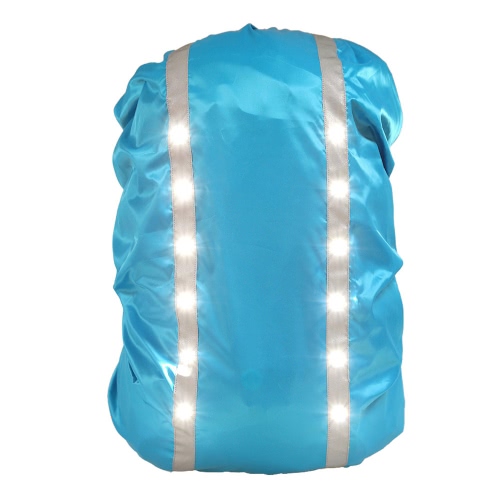 Capa de chuva do 12LED segurança segurança impermeável mochila saco 30-40L