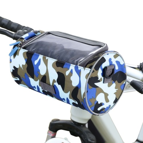 

Waterproof Bike Handlebar Bag Bicycle Front Bag Camouflage Touchscreen Phone Holder Bag Pack Shoulder Bag MTB Cycling Storage Bag Pannier