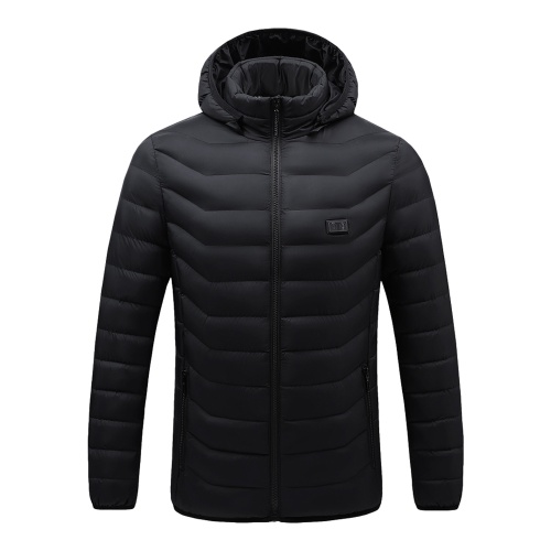 

Men Heated Jackets USB Heating Detachable Hood Electric Warm Jackets Winter Coat