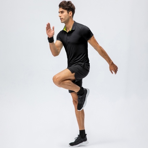

Men Women Sport Shirt Short Sleeve Buttoned Collar T-shirts for Tennis Golf Running