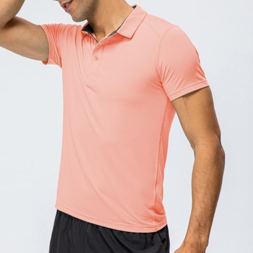 

Men Women Sport Shirt Short Sleeve Buttoned Collar T-shirts for Tennis Golf Running