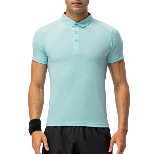 

Men Women Sport Shirt Short Sleeve Buttoned Collar T-shirts for Tennis Golf Running