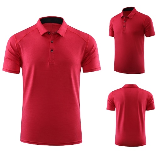 

Men Women Sport Shirt Short Sleeve Buttoned Collar T-shirts for Tennis Golf Running