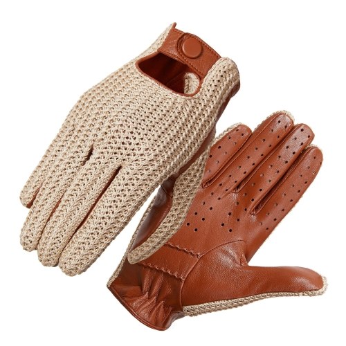 

Men Knitted Goatskin Touch Screen Gloves for Daily Motorcycling Driving