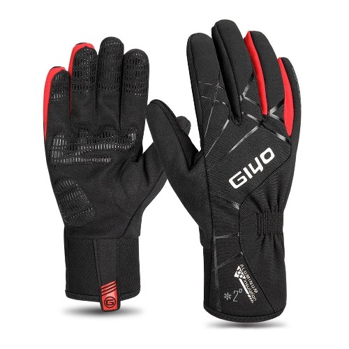 GIYO Winter Cycling Gloves Thicken Water Resistant Windproof Warm Gloves Cold Weather Gloves for Cycling Riding Running Hiking