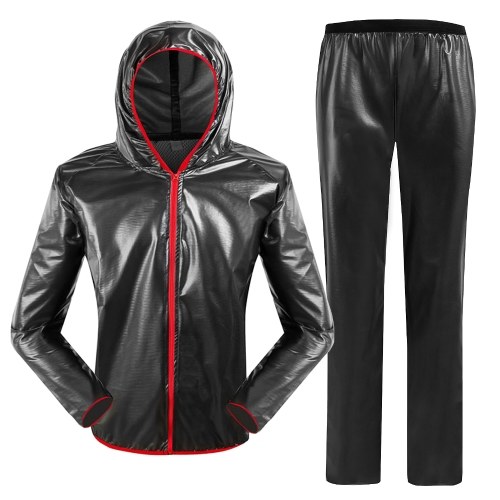 

Waterproof Raincoat Pants Set Women Men Reflective Waterproof Hooded Suit for Cycling Riding Camping