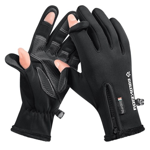 

Winter Fishing Gloves with Finger Holes Waterproof Windproof Winter Fleece Gloves for Fishing Hiking Camping