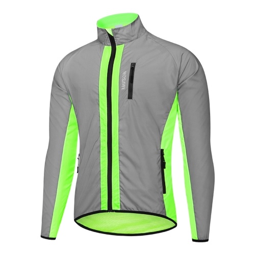 

Men's Cycling Reflective Windbreaker Windproof Waterproof Cycling Jacket Bike Wear Quick-dry Elastic Breathable Sport Clothing For Running Jogging Cycling Gym Fitness