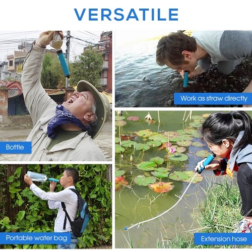 Portable 3-Stage Filtration Water Filter with Straw 