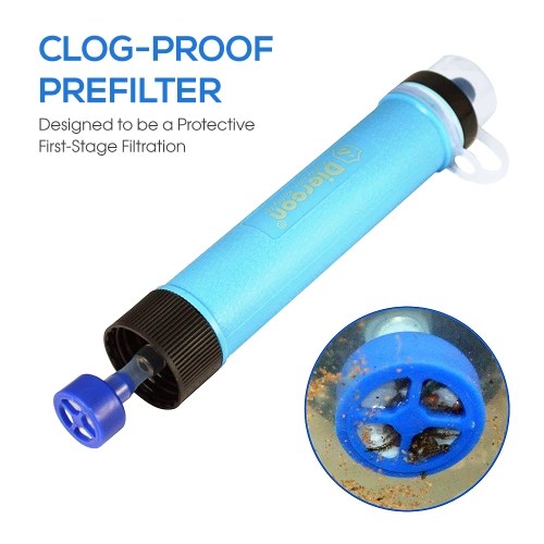 Portable 3-Stage Filtration Water Filter with Straw 