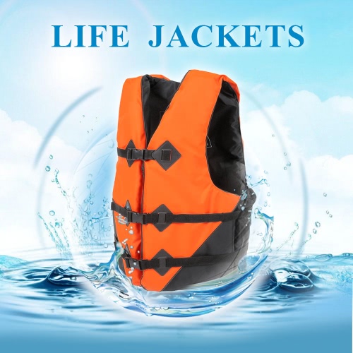 Lixada Professional Polyester Adult Safety Life Jacket Survival Vest Swimming Boating Drifting with Emergency Whistle