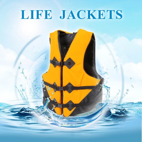 Lixada Professional Polyester Adult Safety Life Jacket Survival Vest Swimming Boating Drifting with Emergency Whistle