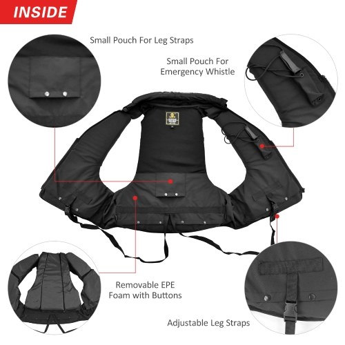 

JARUSITE Life Jacket Women Men Water Sports Floatation Vest Buoyancy Waistcoat